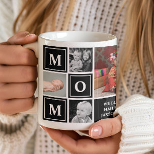 Mum Photo Collage Black Mothers Day Coffee Coffee Mug