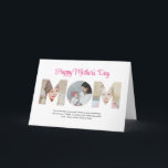 Mum Photo Collage Cutout Mother's Day Birthday Card<br><div class="desc">Celebrate the special moments with your mother with this Mum Photo Collage design. This customisable design is perfect for creating a personalised and heartfelt gift for Mother's Day and Birthday celebration. Craft a beautiful collage with the word MOM, featuring cherished moments, creating a visual journey of the precious memories you've...</div>