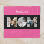 Mum Photo Collage Cutout Mother's Day Birthday Fleece Blanket<br><div class="desc">Celebrate the special moments with your mother with this Mum Photo Collage design. This customisable design is perfect for creating a personalised and heartfelt gift for Mother's Day and Birthday celebration. Craft a beautiful collage with the word MOM, featuring cherished moments, creating a visual journey of the precious memories you've...</div>