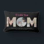 Mum Photo Collage Cutout Mother's Day Birthday Lumbar Cushion<br><div class="desc">Celebrate the special moments with your mother with this Mum Photo Collage design. This customisable design is perfect for creating a personalised and heartfelt gift for Mother's Day and Birthday celebration. Craft a beautiful collage with the word MOM, featuring cherished moments, creating a visual journey of the precious memories you've...</div>
