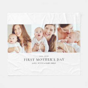 Mum Photo Collage First Mother's Day Keepsake Gift Fleece Blanket