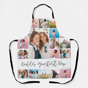 Mum photo collage modern typography simple stylish apron