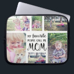 Mum Photo Collage My Favourite People Call Me Mum Laptop Sleeve<br><div class="desc">Mum Photo Collage My Favourite People Call Me Mum Neoprene Lap Top Sleeve. Upload your own photos to customise this fun gift for Mum. Text reads "My favourite people call me MOM" in black. Six photos surround text. A personalised gift idea for mothers.</div>