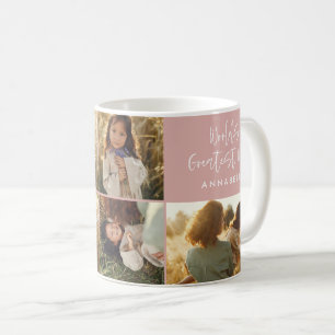 Mum Photo collage pink modern mothers day Coffee Mug