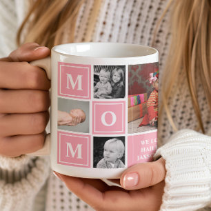 Mum Photo Collage Pink Mothers Day Coffee Mug