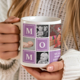 Mum Photo Collage Purple Mothers Day Coffee Mug
