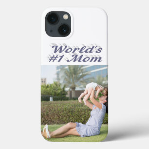 Mum Photo grey text iPhone Case