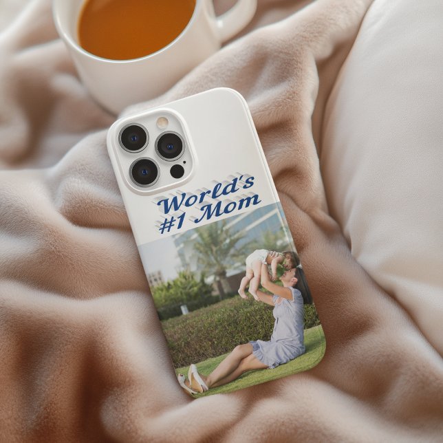 Mum Photo sea blue text iPhone Case (Creator Uploaded)