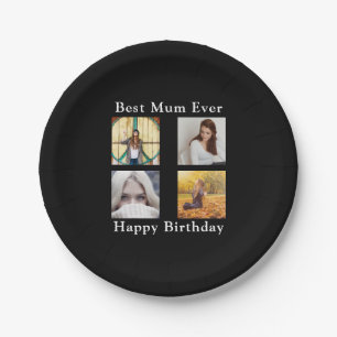 Mum Photo Template Best Mother Birthday Instagram Paper Plate