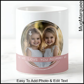Mum Photo With Custom Text Dusty Rose C91 Pink Coffee Mug