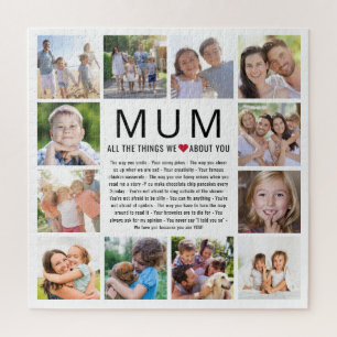 Mum Photos Things We Love About You Mother's Day Jigsaw Puzzle