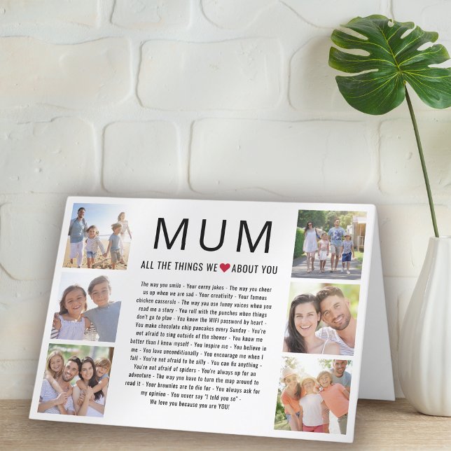 Mum Photos Things We Love About You Mother's Day Thank You Card (Creator Uploaded)