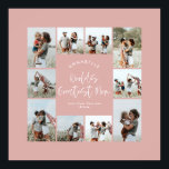 Mum pink elegant modern minimal photo collage poster<br><div class="desc">Worlds greatest Mum script elegant modern minimal girly pink personalised photo collage simple clean lines family gift print.</div>