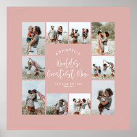 Mum pink elegant modern minimal photo collage