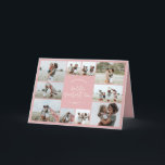 Mum pink elegant modern minimal photo collage thank you card<br><div class="desc">Worlds greatest Mum script elegant modern minimal pink girly personalised photo collage simple clean lines mothers day card.</div>