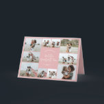 Mum pink elegant modern minimal photo collage thank you card<br><div class="desc">Worlds greatest Mum script elegant modern minimal pink girly personalised photo collage simple clean lines mothers day card.</div>