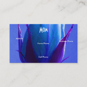 Mum Pink Green Blue Rose Calling Card