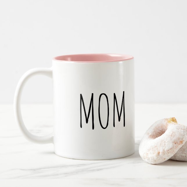 Mum Pink Interior Inside Rae Dunn Inspired Mug (With Donut)