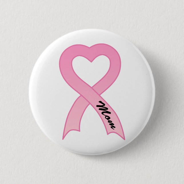 Mum Pink Ribbon Button (Front)