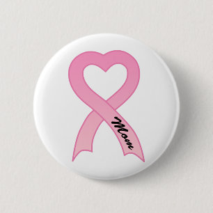 Mum Pink Ribbon Button