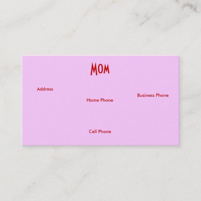 Mum Pink Rose I Profile Card (Front)