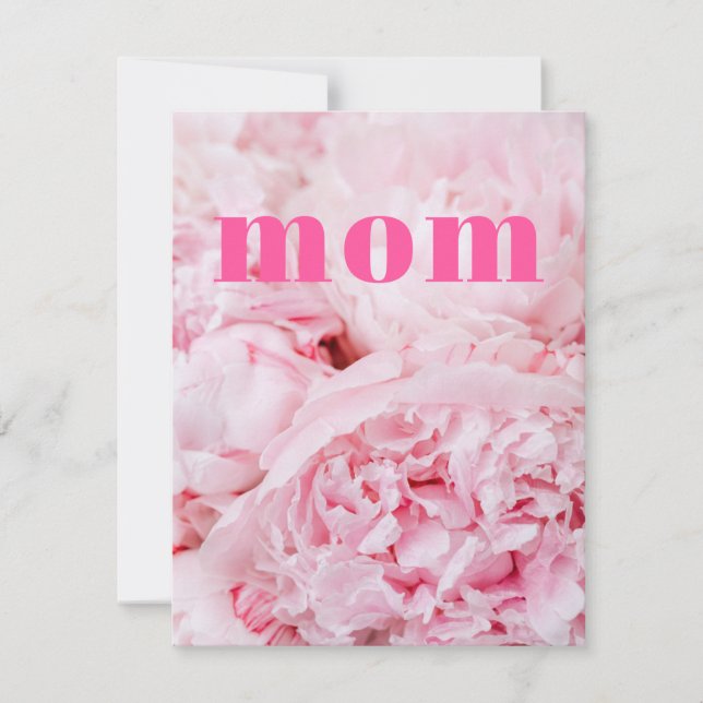 Mum Pink Roses Flat Card (Front)