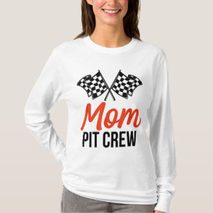 Mum Pit Crew Funny Hosting Car Race Birthday Party T-Shirt
