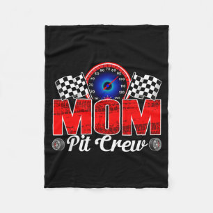 Mum Pit Crew Racing Family Race Car Birthday Boy Fleece Blanket