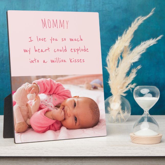 Mum Poem and Custom Baby Girl Photo Plaque (Side)