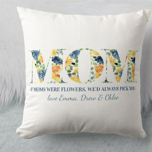 Mum Poem If Moms Were Flowers - Floral Letters Cushion