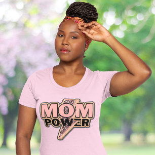 Mum Power Pink Leopard Print T-Shirt