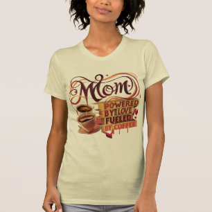 Mum — Powered by Love, Fuelled by Coffee T-Shirt 