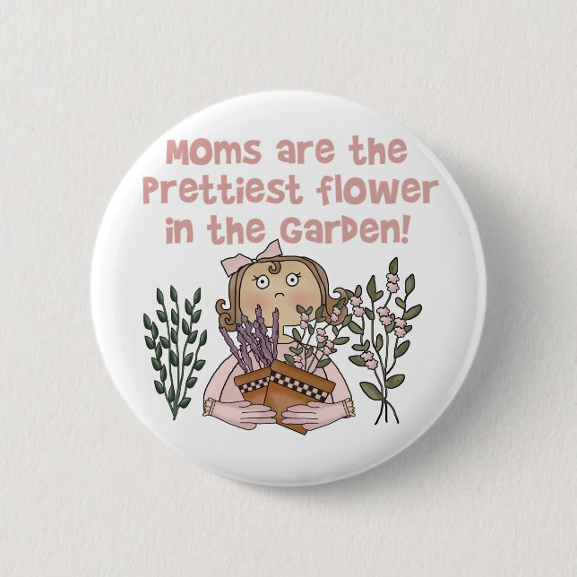 Mum Prettiest Flower in the Garden 6 Cm Round Badge (Front)