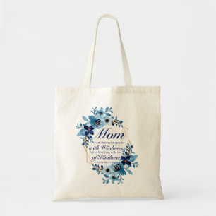 Mum - Proverbs 31:26 Mother's Day Scripture Floral Tote Bag