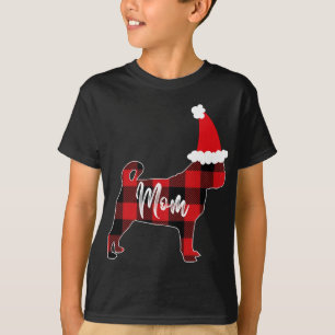 Mum Pug Dog Christmas Mama Pajama Red Plaid Buffal T-Shirt
