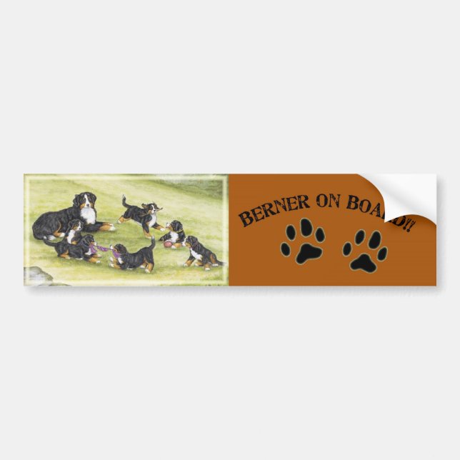 Mum & Pups Bumper Sticker (Front)