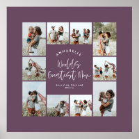 Mum purple elegant modern minimal photo collage