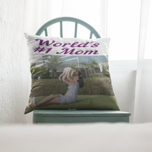 Mum purple photo cushion