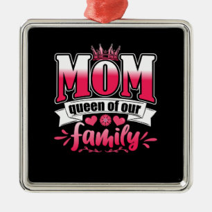 Mum Queen Of Our Family Metal Tree Decoration