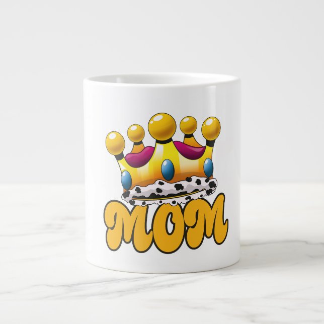 Mum Queens crown Large Coffee Mug (Front)