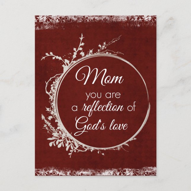Mum Quote: Reflection of God's Love Postcard (Front)