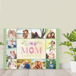 Mum Quote The Heart of the Family Green 12 Photo Canvas Print<br><div class="desc">Wrapped Photo Canvas Print for Mum with lovely quote and watercolor flowers on a green and antique cream background. The photo template is set up ready for you to add 12 of your favourite photos which are displayed as a border around the mum quote. The wording reads "MOM the heart...</div>