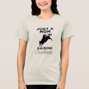 Mum Raising Cowboys Western Tri-Blend Shirt