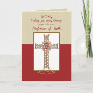 Mum, RCIA Blessings on Profession of Faith, Cross Card