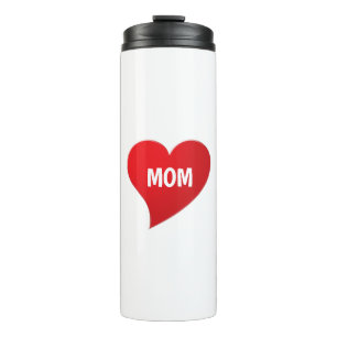 Mum red big heart modern graphic cute thermal tumbler
