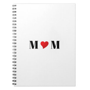 Mum red heart love Mother's Day Gift Notebook