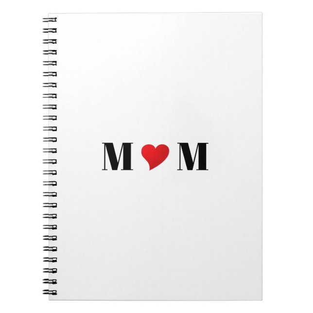 Mum red heart love Mother's Day Gift Notebook (Front)