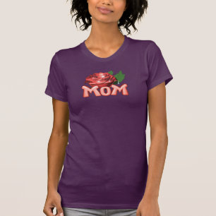 Mum & Red Rose with Dewdrops T-Shirt