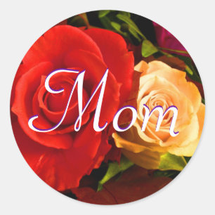 Mum Red Yellow Rose Sticker