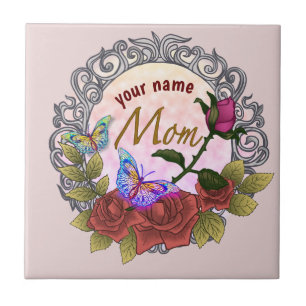 Mum Rose Rosebud  Tile